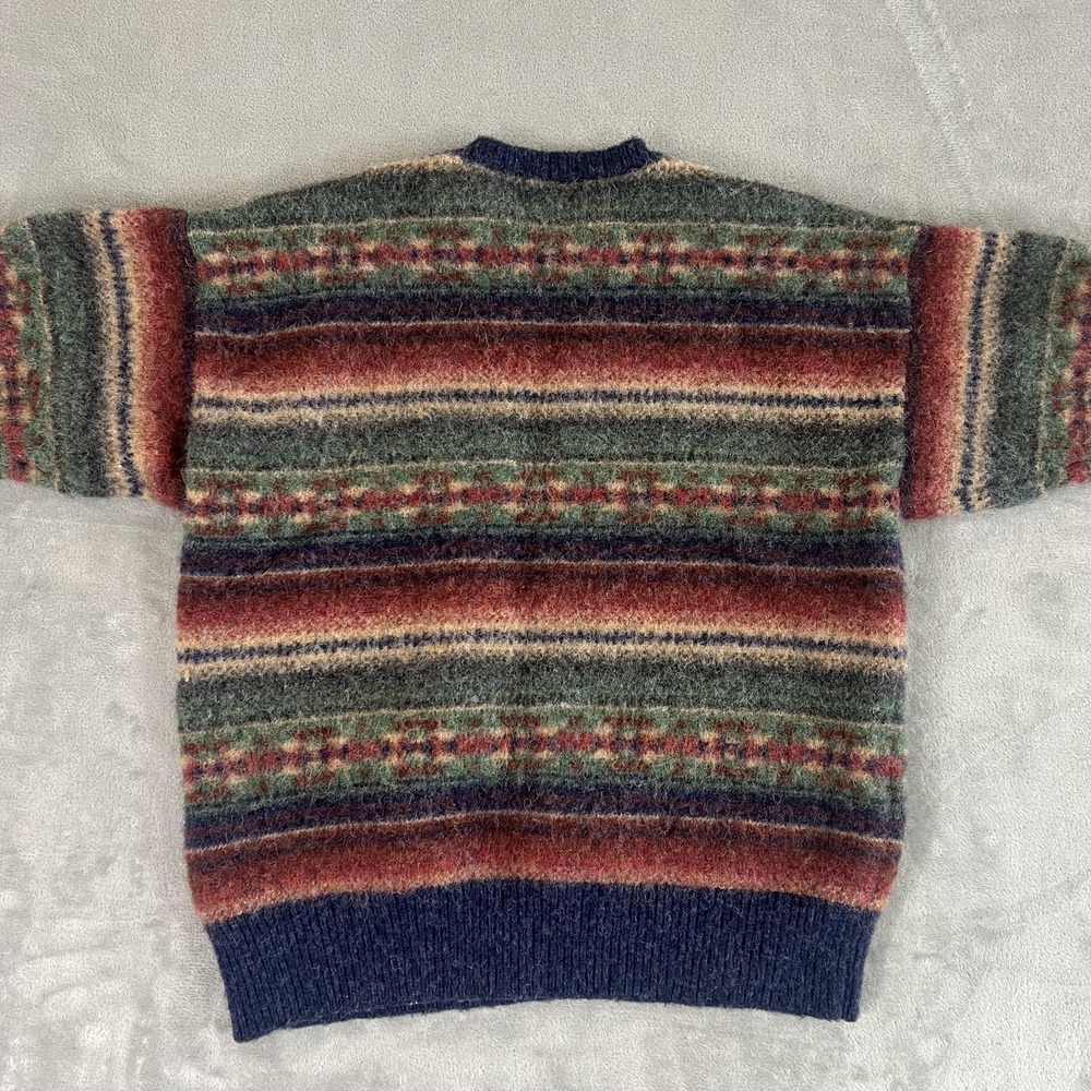 Vintage Nautica Sweater Mens Large Multicolor Wool Crewneck Knit Hong Kong 90s - Picture 8 of 8